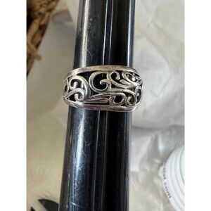 Vintage Cellini Art Nouveau Cut Out Sterling Silver Dome Ring Size 7